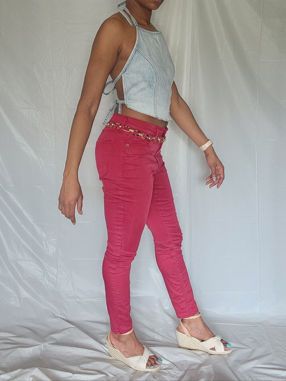 Rockstar Super Skinny High Rise Red Jeans - Picture 8 of 13